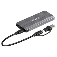 넥스트유 A타입/C타입 USB3.1 GEN2 10Gpbs 하슬랜 NVMe M2 SSD 외장하드 케이스, 회색, 10GB, M2362-COMBO