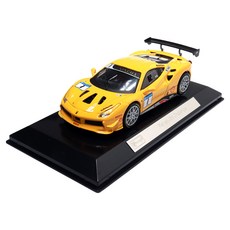 bbUrago 1:43 法拉利 488 Challenge 賽車壓鑄裝飾模型, 黃色, 1個