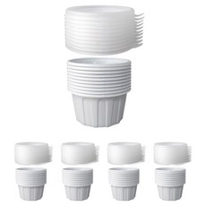 Bloom at home 95Φ PS 圓形醬料杯 小菜容器 50入 + 蓋子 50入 套組 白色 小, 1套, 100入