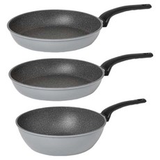 interCOOK Queen Sense日常平底鍋組 3個, 灰色, 煎鍋24cm+煎鍋24cm+宮廷鍋24cm, 1組