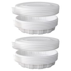 Bloom at home 橢圓形燉煮容器 海鮮燉 燉排骨 燉雞用容器 白色 小 10入 + 蓋子 10入 組, 1套, 20入