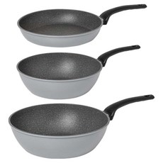 interCOOK Queen Sense日常平底鍋組 3個, 灰色, 煎鍋24cm+宮廷鍋28cm+宮廷鍋24cm, 1組