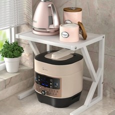 썸즈마인 튼튼한 전자레인지 선반, 화이트, 2단