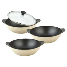 퀸센스 샌드 후라이팬 3종 + 유리뚜껑 세트, 베이지, 파티웍 28cm + 파티웍 28cm + 파티웍 28cm + 유리뚜껑 28cm, 1세트