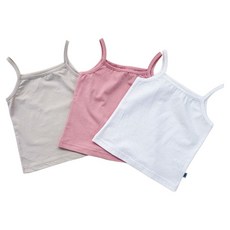 YEROOYENA 女童涼感柔軟細肩帶背心 夏季棉質彈性內衣 3件組
