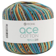 YEONIL Brand Yarn Ace Cotton 編織線, 20號 水漾綜合, 1個