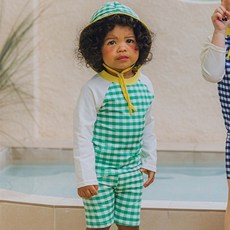 똘무룩 아동용 래쉬가드 상하의 + 아쿠아 썬블럭햇 세트