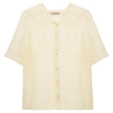 CHATELAINE 蕾絲點綴短袖襯衫 HCCMBL209