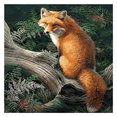 KUMI HANDS 趣味動物帆布型鑽石畫, 02 狐狸, 1個