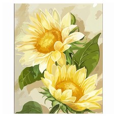 KUMIHANDS 向日葵畫布型鑽石畫, 40 x 50 cm, 1個