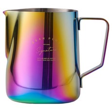 BEANPLUS Barista 拿鐵拉花奶泡鋼杯 600ml, 彩虹色, 1個