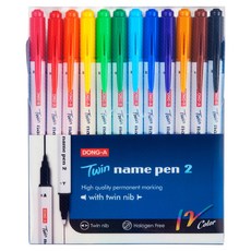 DONG-A 雙頭姓名筆組, 12色, 1套