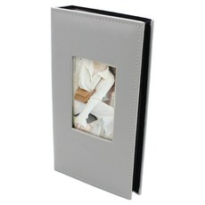 辦公室風格大容量立式皮革插頁式相簿 單格款 15.2cm, 淺灰色, 300張