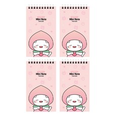 喵漢子PP上翻式筆記本, 4本, 桃粉色(CHUN BAE)