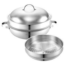 PN풍년 퓨어가르텐 통5중 파티웍 + 찜기 세트, 30cm, 1세트