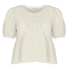 BURU N JUDY 格紋蕾絲襯衫 OREBL506B