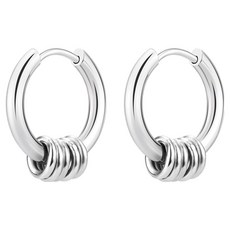 젤루나 여성용 전체써지컬 서클 스트릿 원터치 링귀걸이 8mm P-1010