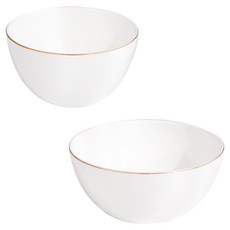 骨瓷Blanc Gold 1人飯碗大碗組, 1組, 白色, 飯碗+大碗