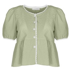 BURU N JUDY 格紋蕾絲襯衫 OREBL506B