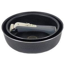 OSBEL 可拆式魔術把手炒鍋2件組, 1套, 黑色, 平底鍋20公分 + 平底鍋24公分 + 魔術把手