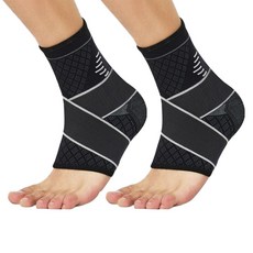 纏繞式腳踝保護套 黑色, 2入