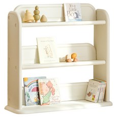 루나스토리 아동용 슬림 거실 전면책장, 크림, 3단