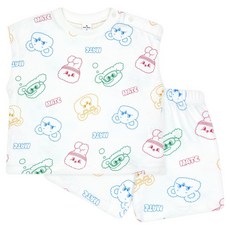 MilkBaby 아동용 알록달록 베이비 친구들 민소매 내의 상하의 세트