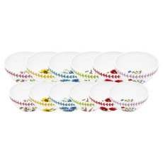 PORTmeIRION 波特玫琳恩 Botanic Garden Meadow 飯碗+湯碗組, 1套, 飯碗 6p + 湯碗 6p, 混合色