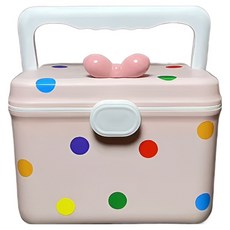 골드팡 가정용 귀여운 토트리본 약품 구급상자 핑크, 1개