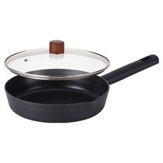 Lacena 全IH感應黑色平底鍋 + 玻璃鍋蓋組, 1套, 24cm