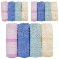 OK-PO-LO 好馬牌 鳳梨紋純棉毛巾 台灣製 純棉親膚 吸水速乾, 12條, 混和顏色