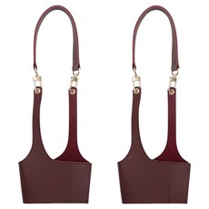 MONACO OLIVE 金色扣環咖啡隨行杯外帶杯提袋, 勃根地紅, 2個