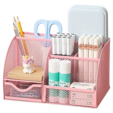 코코로이 7분할 철제 데스크 오거나이저, 핑크, 1개