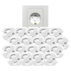 I'CLE ABS插座防觸電保護蓋, 20個, 旋轉式 白色