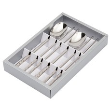 LIHAN Living Curator 韓國陶瓷Living Vida Orona 湯匙筷子2入組, 銀色, 1套, 湯匙 2p + 筷子 2p