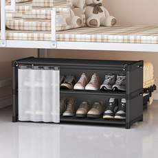 縫隙鞋櫃 + 窗簾門套組, 黑色(鞋櫃), 3層