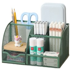 Cocoroi 7格鐵製桌面收納架, 綠色, 1個