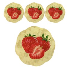 Camel 水果圖案轉印鍋墊, 4個, 隨機出貨