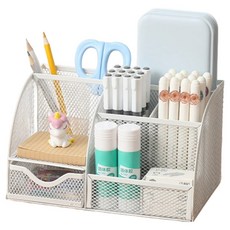 코코로이 7분할 철제 데스크 오거나이저, 화이트, 1개