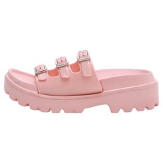 MAC MOC 女款Molly PVC扣環拖鞋, 粉紅色, 220~225