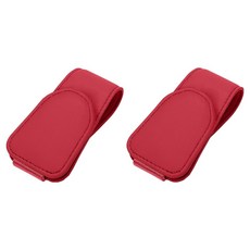 코히모 차량용 선바이저 선글라스 PU가죽 자석 거치대 클립 안경 걸이 5W0100, 레드, 2개