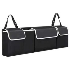 코히모 차량용 옥스퍼드 트렁크 걸이형 정리함 포켓 5W0108, 블랙
