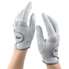 Lifeutama 9LOVE 女士羊皮 Lifeutama 高級高爾夫手套 雙手套組, 白色, 1個