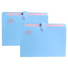 코히모 파일홀더 A4 12칸 서류 정리 파일 5W0196, 2개, 블루