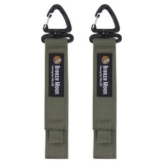브리즈문 캠핑 360도 회전형 고리 비너 벨크로 스트랩, 올리브그린, 2개