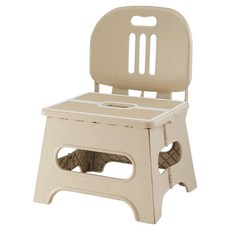 따봉오빠 캠핑 접이식 등받이 미니 의자 28.5 x 25 x 45.5 cm JNHA1809, 베이지, 1개