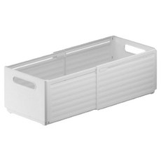 可調節長度折疊式收納整理盒 + 高級標籤貼紙組, 白色, 3套