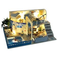 마메 DIY 미니어처, DF-036 지중해 풀빌라, 1세트