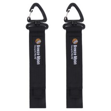 브리즈문 캠핑 360도 회전형 고리 비너 벨크로 스트랩, 모던블랙, 2개