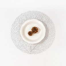 JIKJAK Capellini 圓形餐墊, 38 x 38 cm, 銀色, 1個